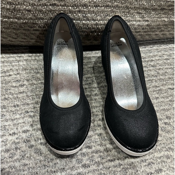 Girl's Stuart Weitzman Black Ariana Clare Wedges, NWT! - Picture 2 of 9